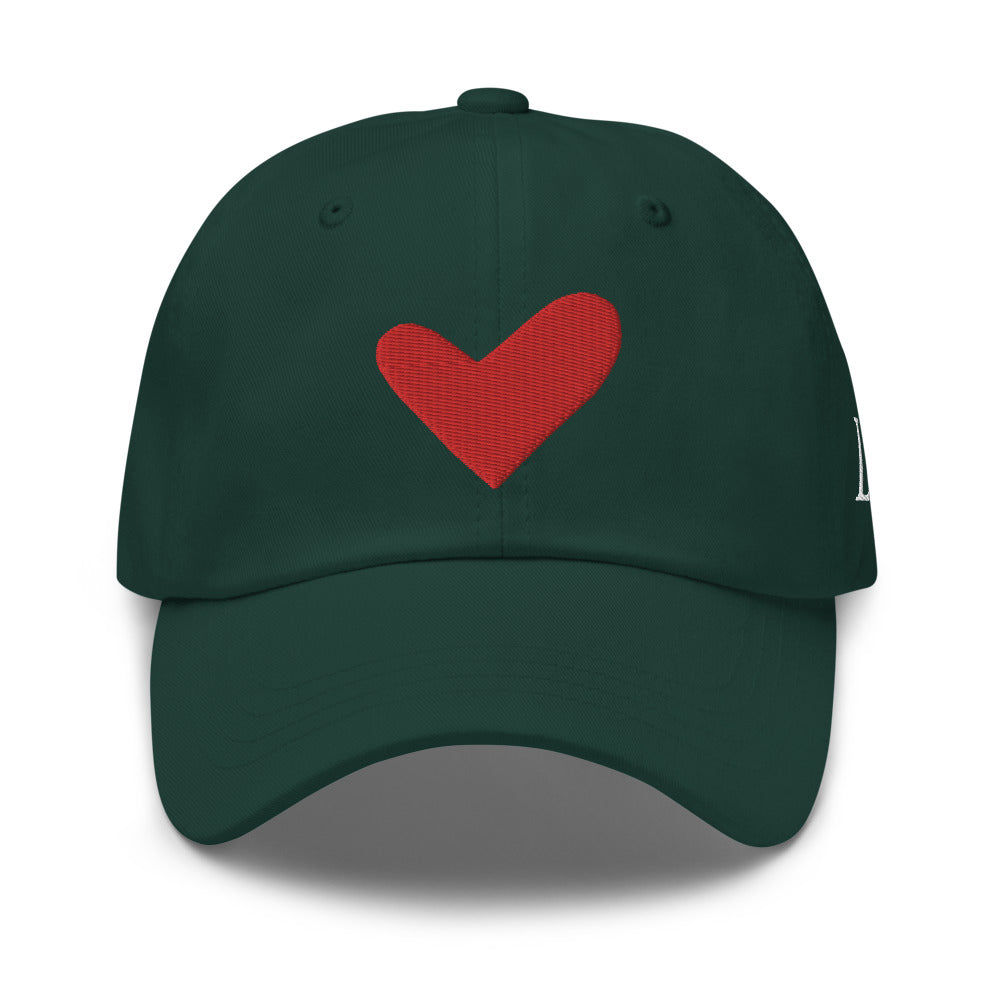 Red Solo Heart Dad Cap